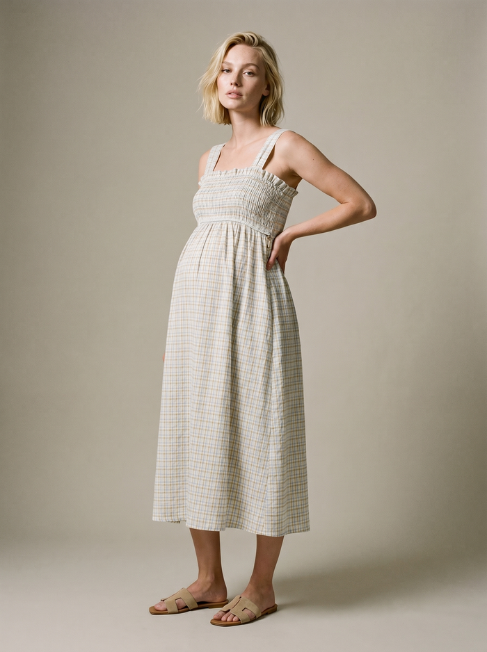 Alice nursing midi dress smock - Multicolor