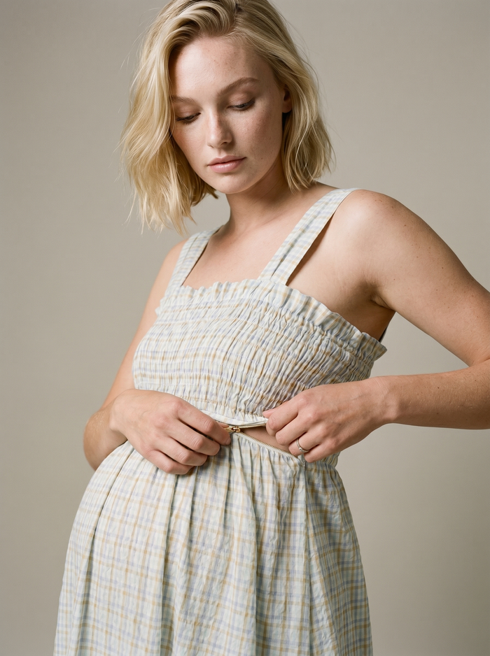 Alice nursing midi dress smock - Multicolor