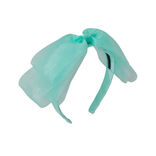 Allie Bow Aqua Organza Headband