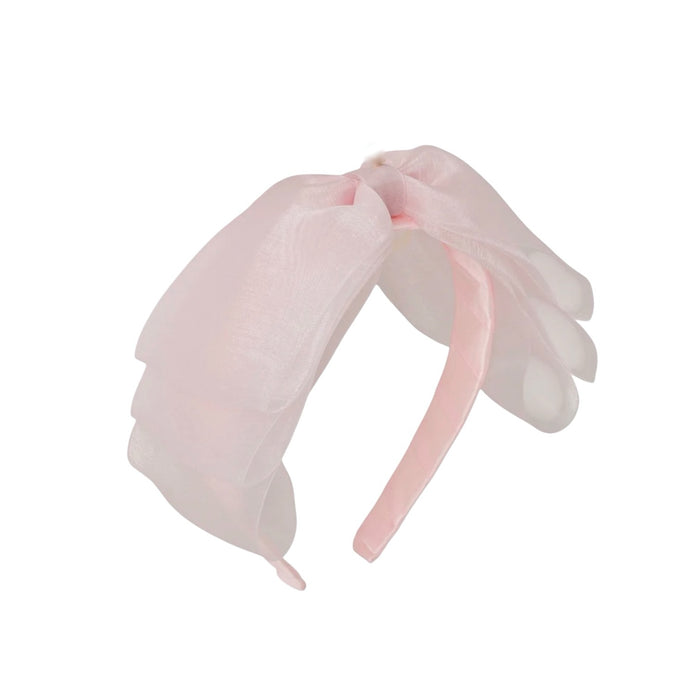 Allie Bow Baby Pink Organza Headband