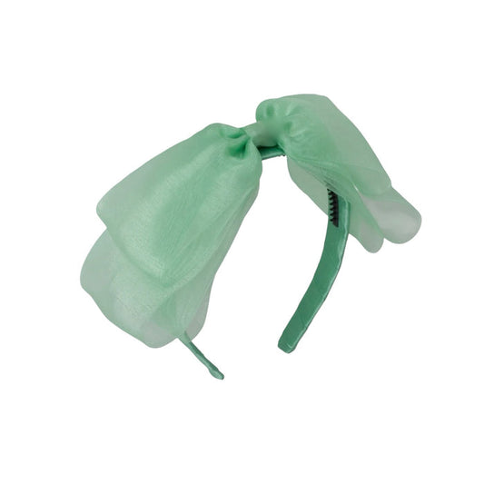 Allie Bow Celadon Green Organza Headband