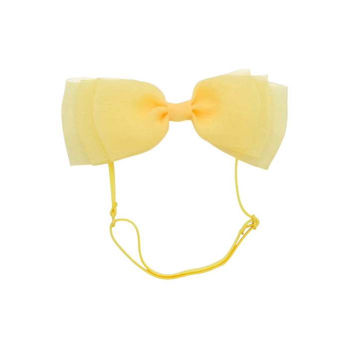Allie Bow Chamois Yellow Organza Headband Wrap