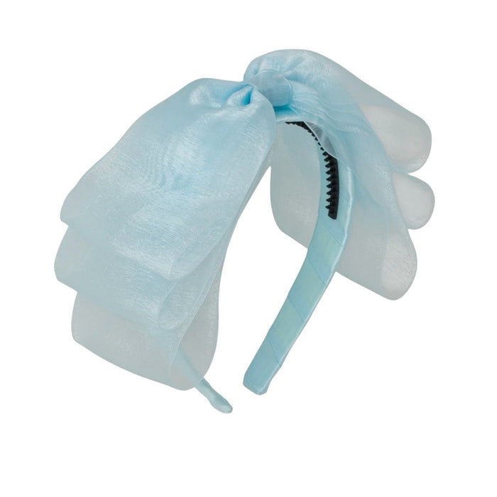 Allie Bow Light Blue Organza Headband