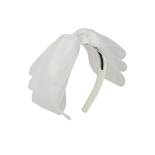 Allie Bow White Organza Headband