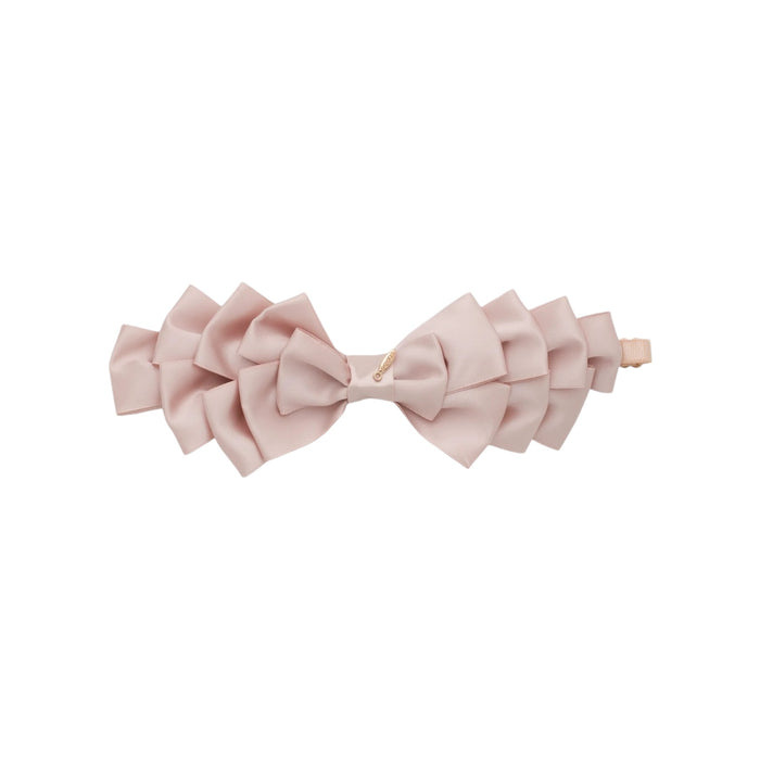 Amal Pleated Ribbon Vanilla Bow Headwrap