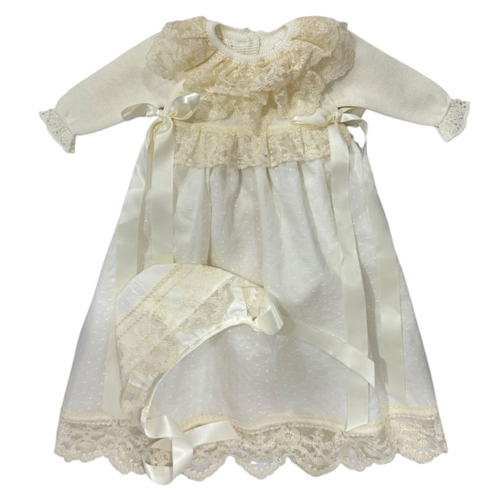 Andrea Two Ivory Half-Knitted Gown