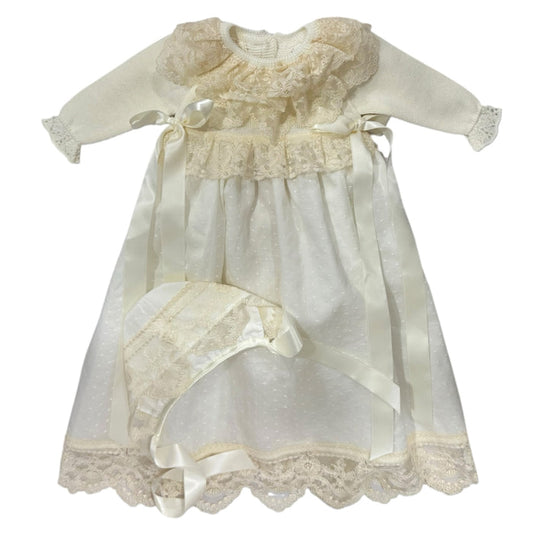 Andrea Two Ivory Half-Knitted Gown