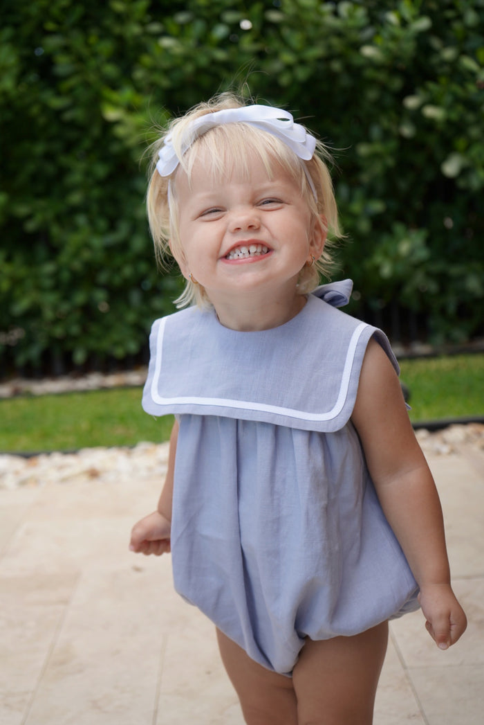 Andreina Blue Girl Sailor Romper
