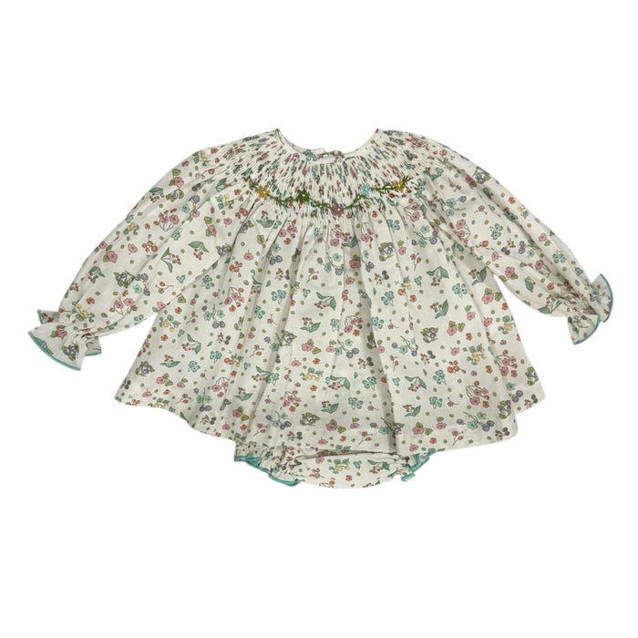 Andreina Floral Long Sleeves Handsmocked 2-piece Set