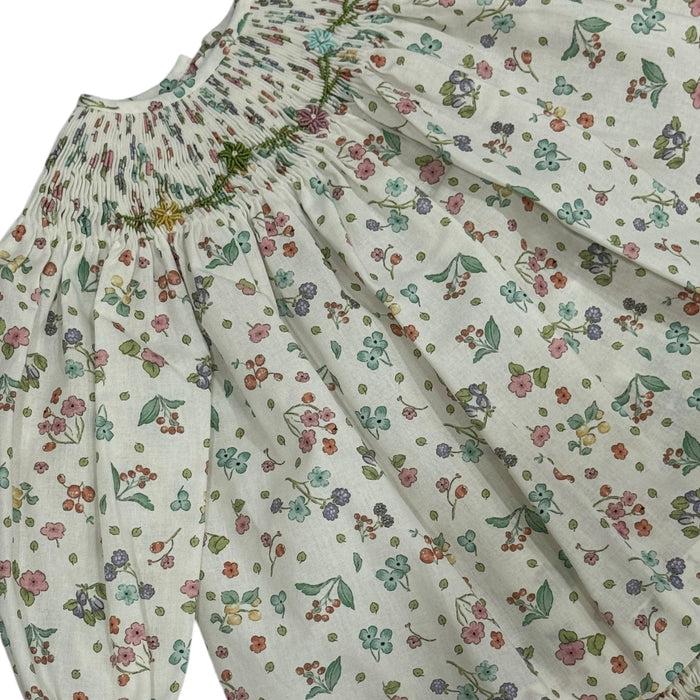 Andreina Floral Long Sleeves Handsmocked 2-piece Set