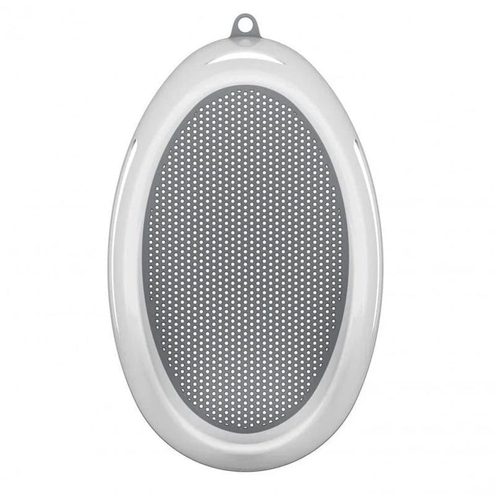 Oval gray and white shower mat on Angelcare Bath Support for comfy baby bath time