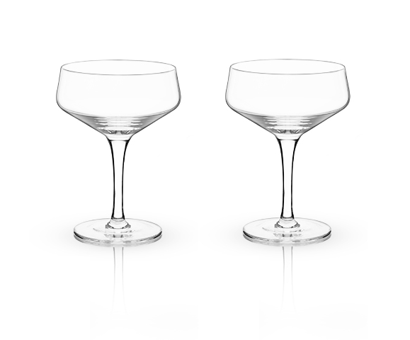ANGLED CRYSTAL COUPE GLASSES | COCKTAIL ENTERTAINING
