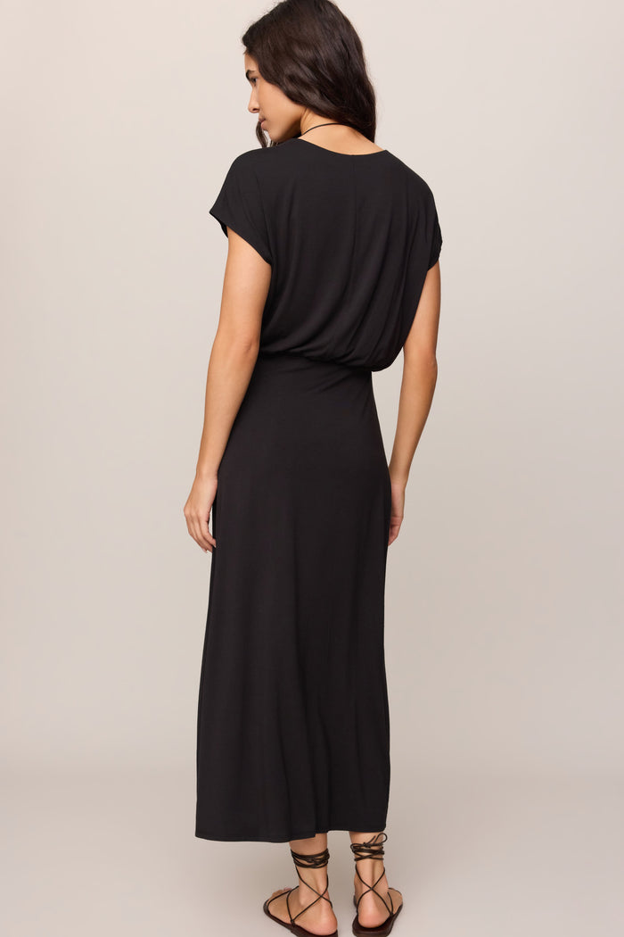 Anika Midi Dress - Black - Back