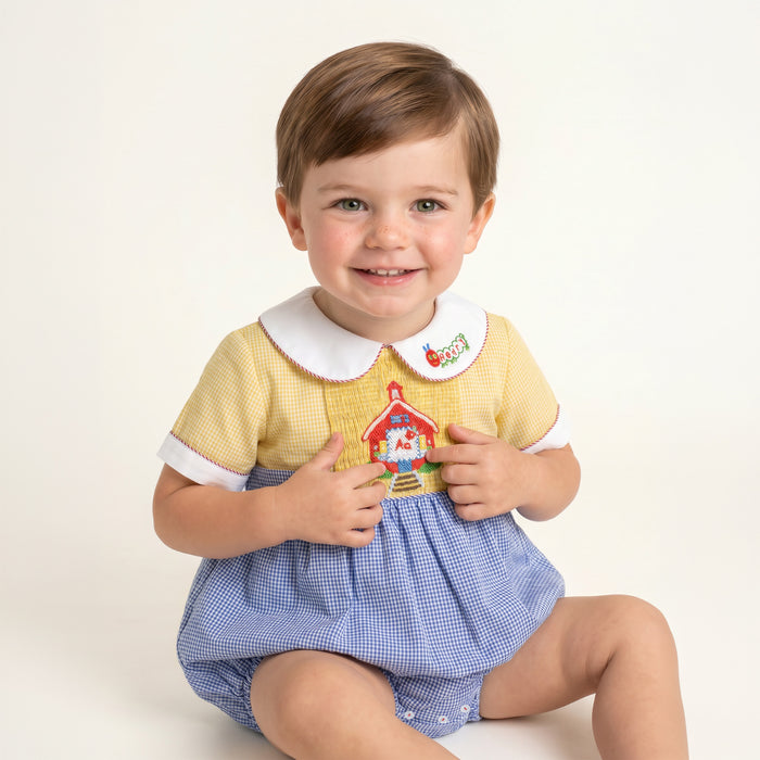 Apple Schoolhouse Boy Romper 🍎📚