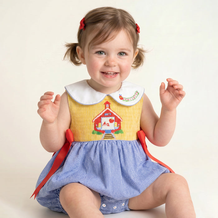 Apple Schoolhouse Girl Romper 🍎📚