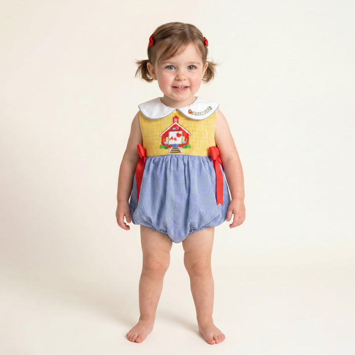 Apple Schoolhouse Girl Romper 🍎📚