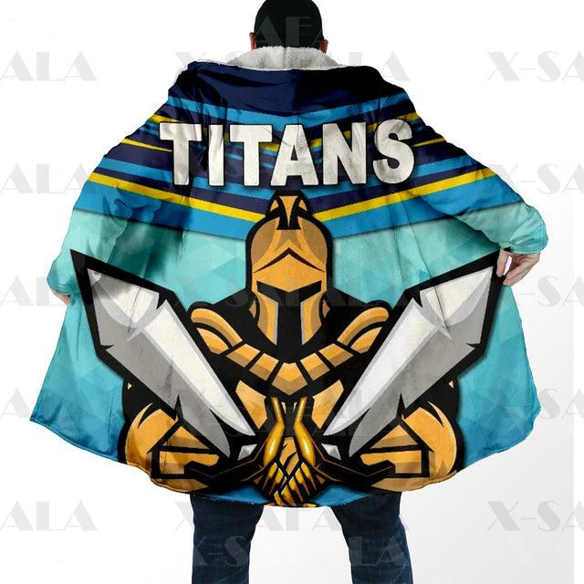 Assorted Anzac Day Indigenous Printed NRL Duffle Hooded Cloaks - Titans & Bulldogs