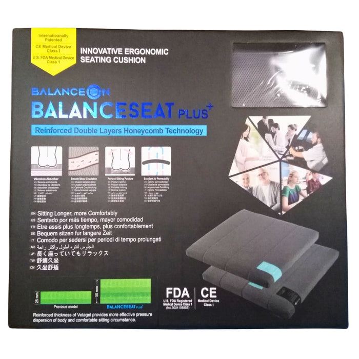 BalanceSeat Plus Cushion With Veta-Gel™ [Size L] - Grey | BalanceOn
