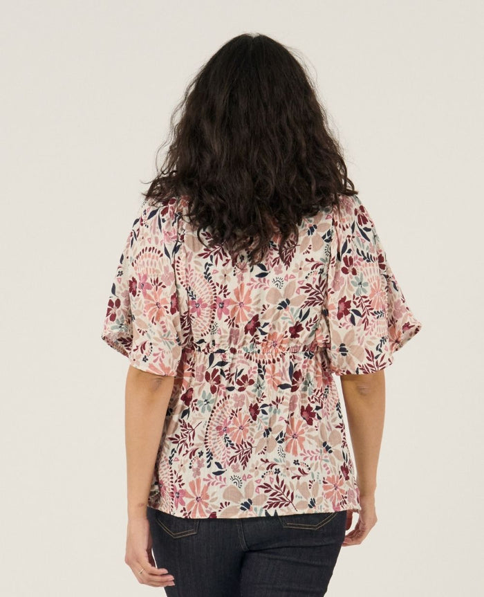 Bella nursing butterfly sleeve blouse - Multicolor