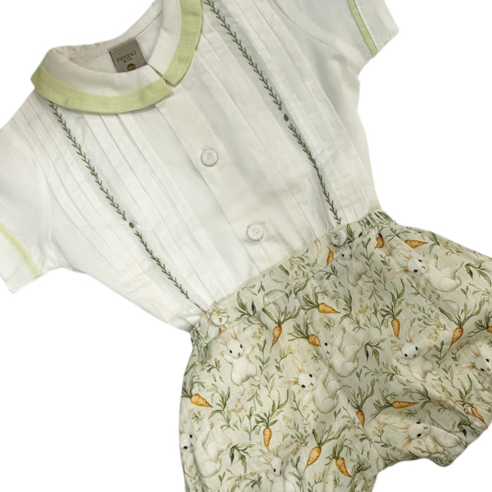 Benny Embroidered Green Bunnies Boy 2-PC set