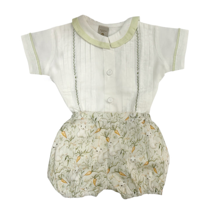 Benny Embroidered Green Bunnies Boy 2-PC set