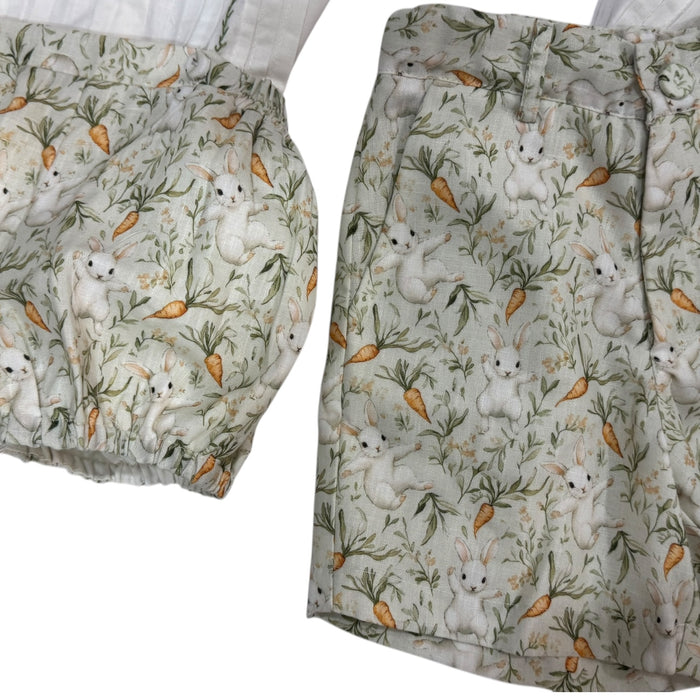 Benny Embroidered Green Bunnies Boy 2-PC set