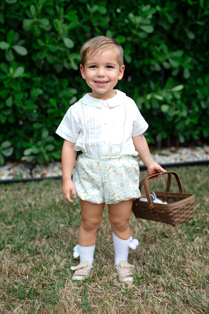 Benny Embroidered Green Bunnies Boy 2-PC set