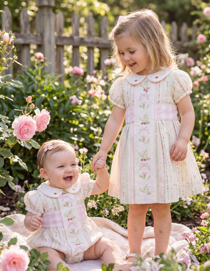 Bernadette Vertical Garden Embroidered Romper