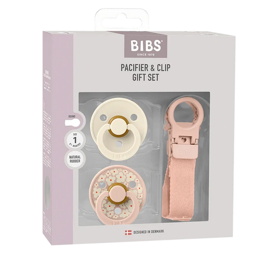 BIBS Colour Dummy & Loop Clip Gift Set - Blush