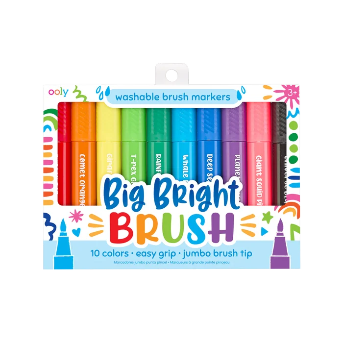 Big Bright Jumbo Brush Markers - Set of 10