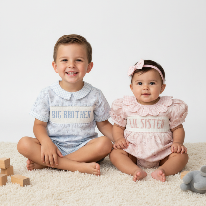 Big Brother Safari Toile Handsmocked 2-Pc