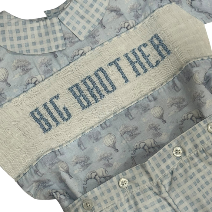 Big Brother Safari Toile Handsmocked 2-Pc