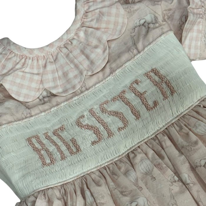 Big Sister Safari Handsmocked Dress