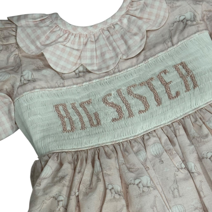 Big Sister Safari Handsmocked Dress