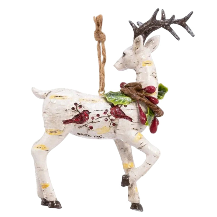 birch berries deer ornaments set of 2