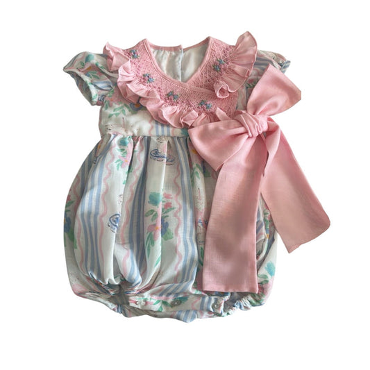 Birthday Cake Handsmocked Romper