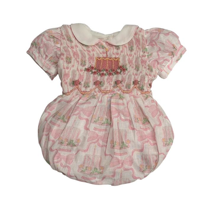 Birthday Pink Cake and Bows Romper