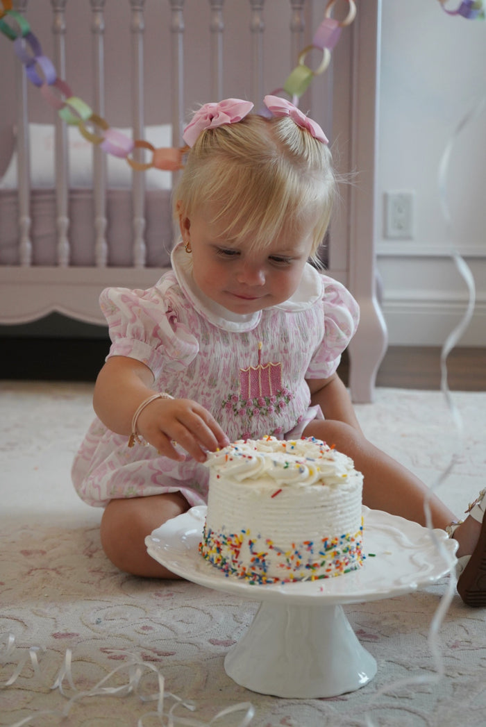 Birthday Pink Cake and Bows Romper