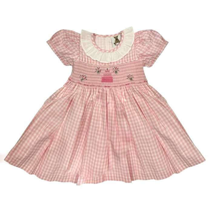Birthday Pink Gingham Girl Dress