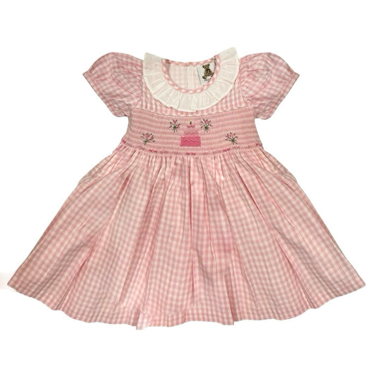 Birthday Pink Gingham Girl Dress