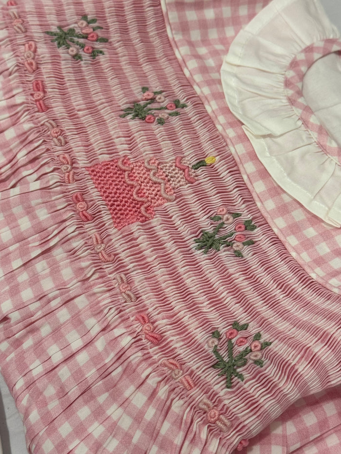 Birthday Pink Gingham Girl Dress