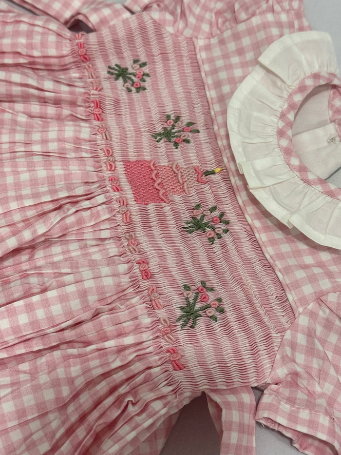 Birthday Pink Gingham Girl Dress