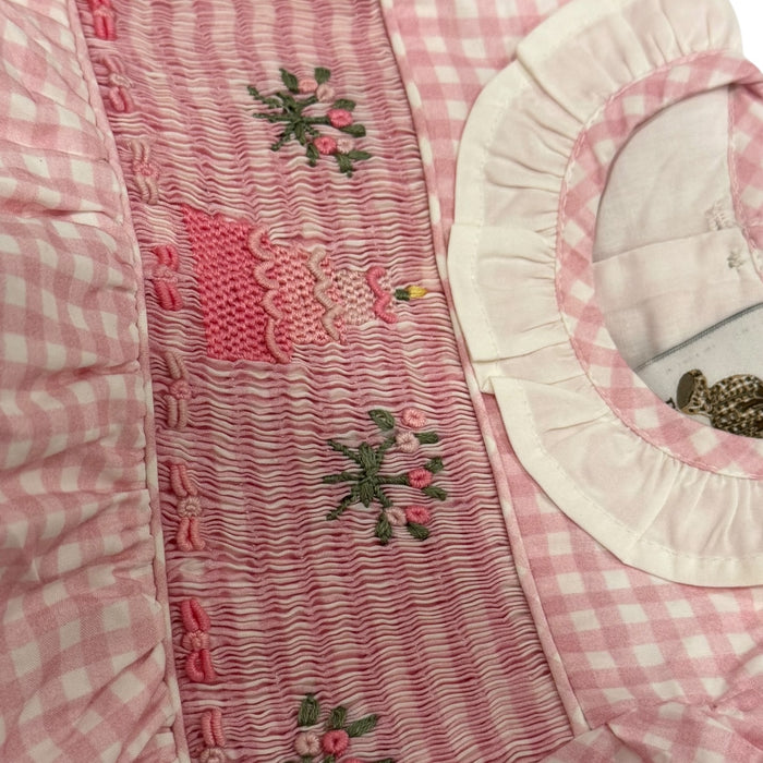 Birthday Pink Gingham Girl Romper