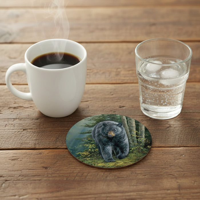 black bear ceramic coasters