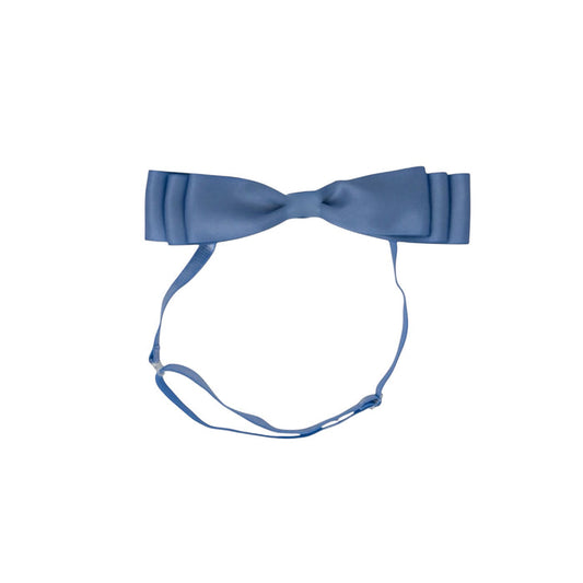 Blair Bow Smoke Blue Satin Headband Wrap