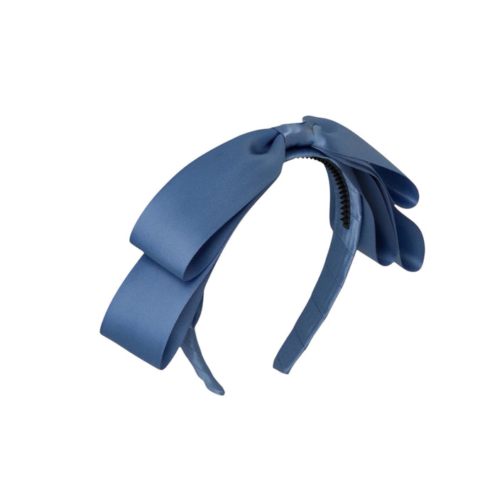 Blair Bow Smoke Blue Satin Headband