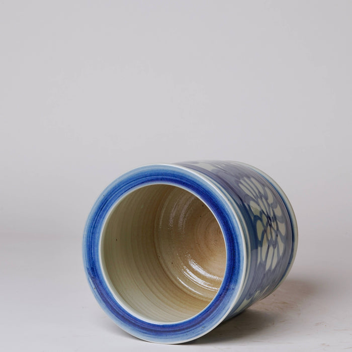 Blue and White Large Floral Cachepot
