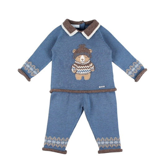Blue Bears Knitted 2-Piece Set