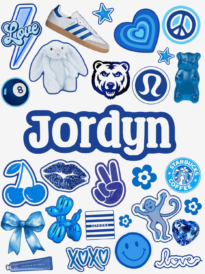 Blue Girl Sticker Sheet