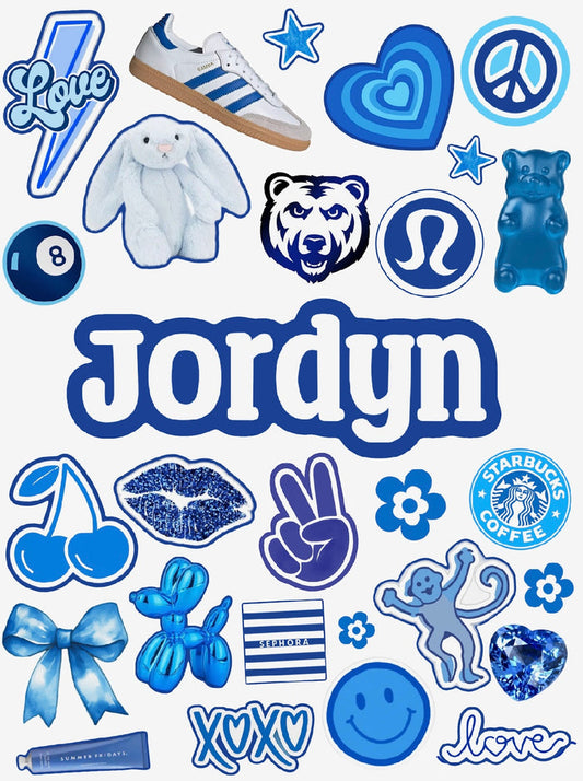 Blue Girl Sticker Sheet
